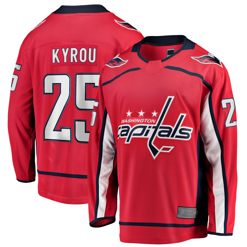 Kooe W.Capitals #25 Jordan Kyrou Red Home Breakaway Jerseys