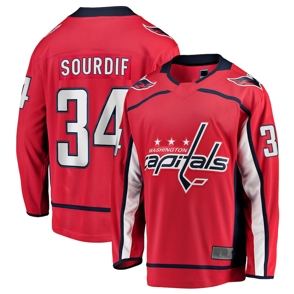 Kooe W.Capitals #34 Justin Sourdif Red Home Breakaway Jerseys