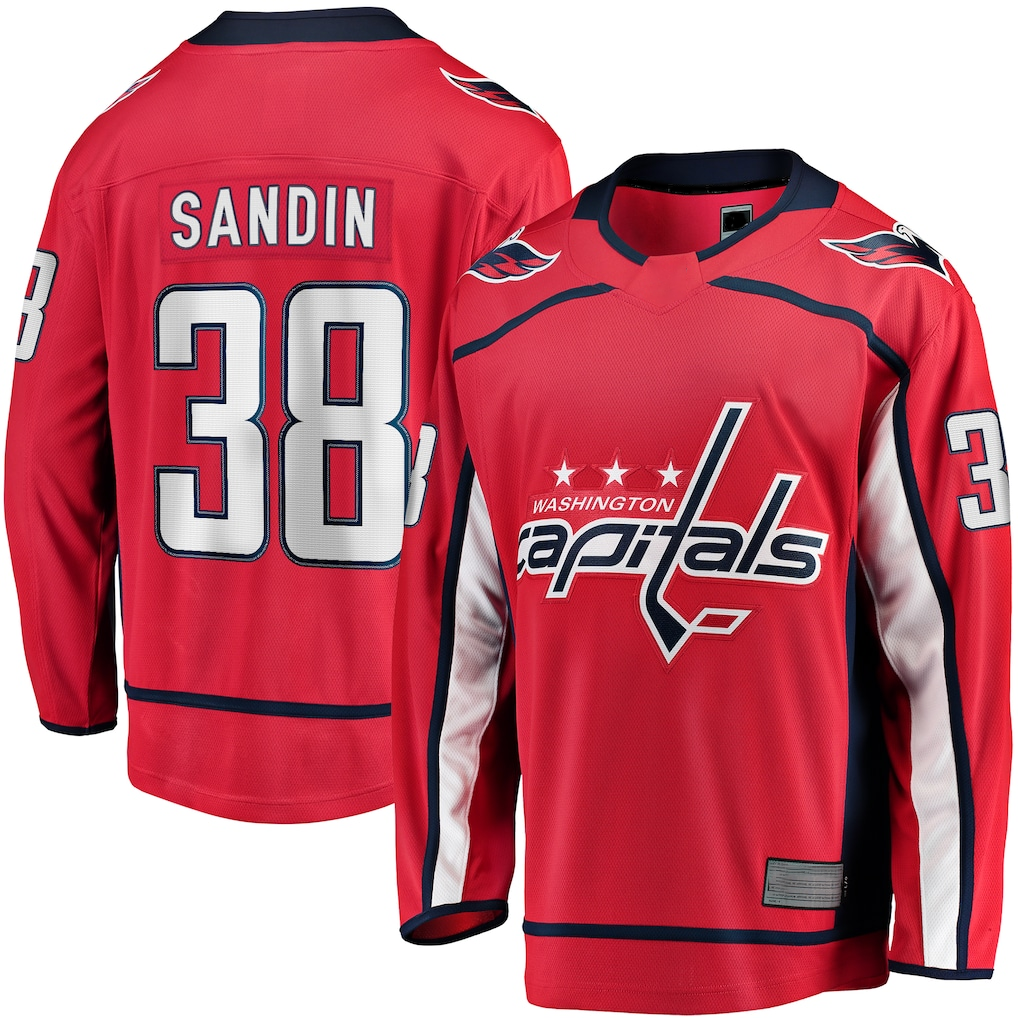 Kooe W.Capitals #38 Rasmus Sandin Red Home Breakaway Jerseys