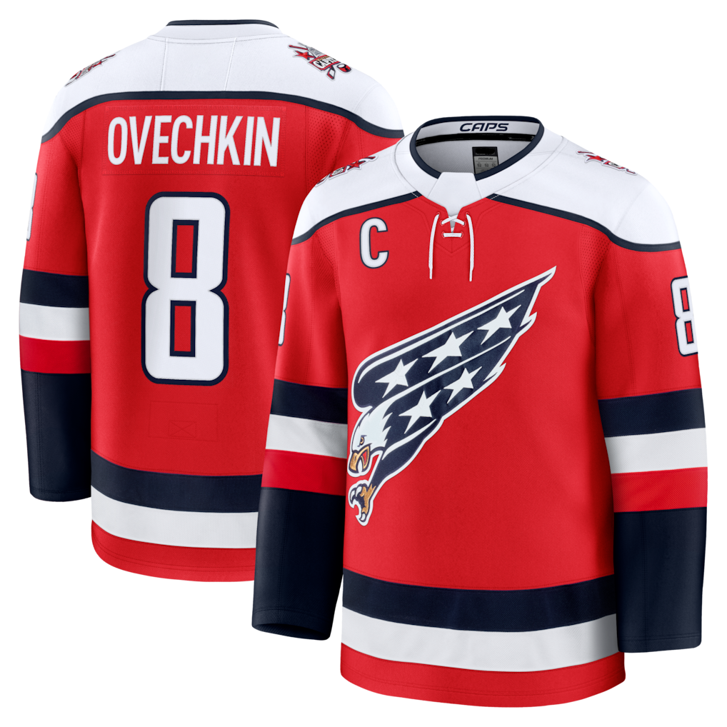 Kooe W.Capitals #8 Alexander Ovechkin Red Alternate Premium Player Jerseys