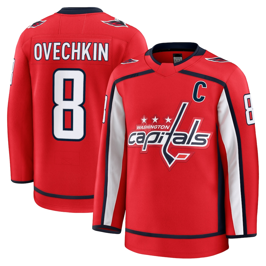Kooe W.Capitals #8 Alexander Ovechkin Red Home Premium Jerseys