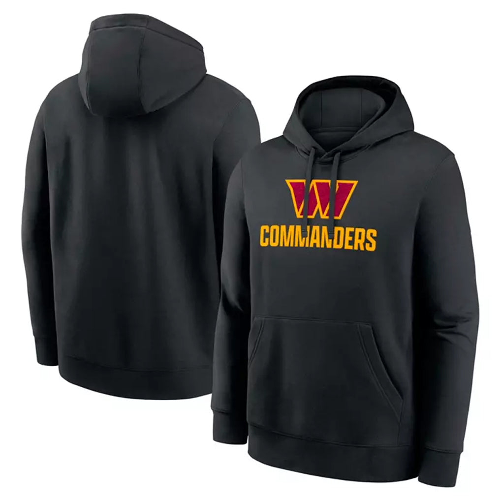 Kooe W.Commanders Black Pullover Hoodies Home Game Blank Player Stitched Jerseys