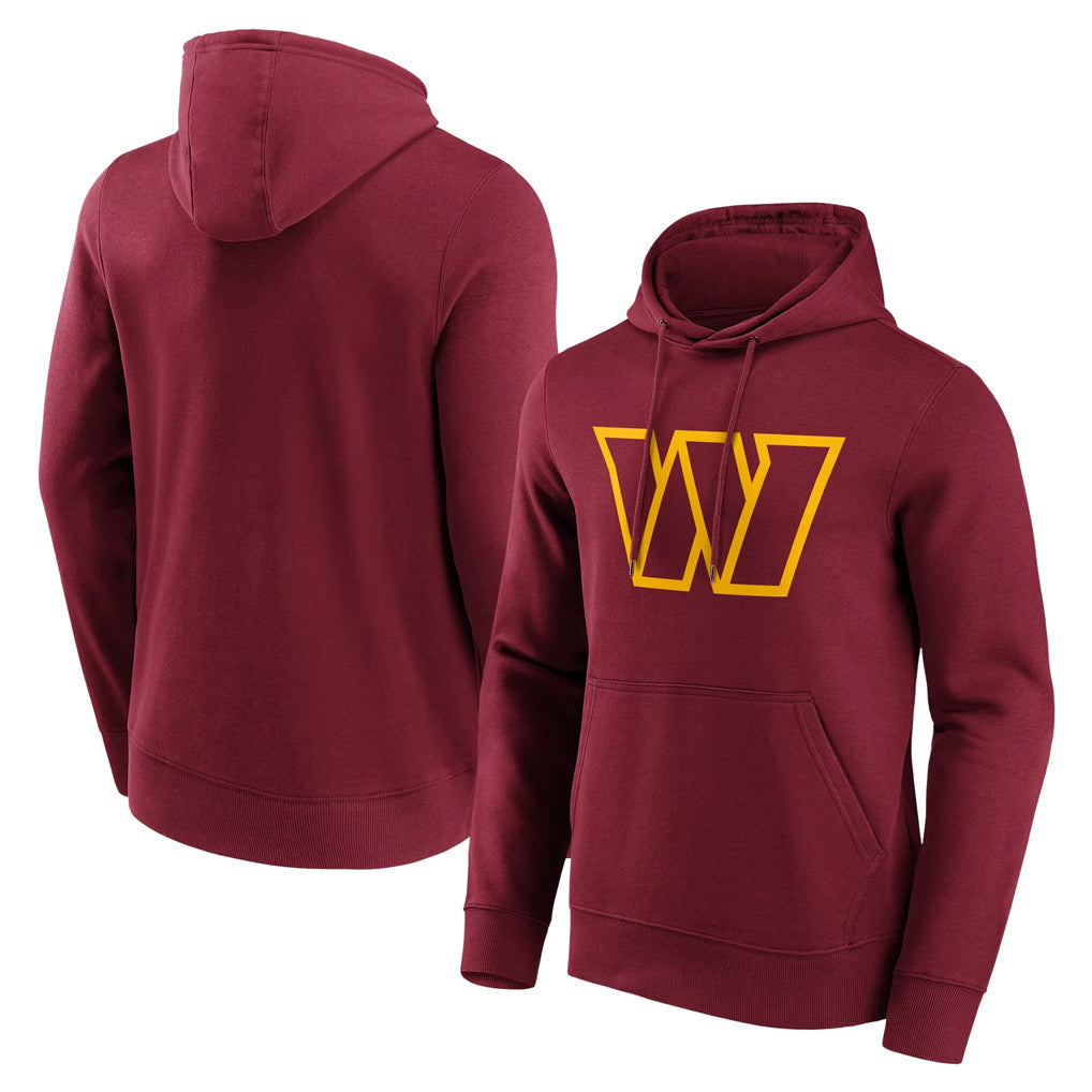 Kooe W.Commanders Burgundy LOGO Pullover Hoodies Game Blank Player Stitched Jerseys