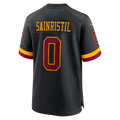 Kooe W.Commanders #0 Mike Sainristil Black Hail Raiser Alternate Game Stitched Jerseys
