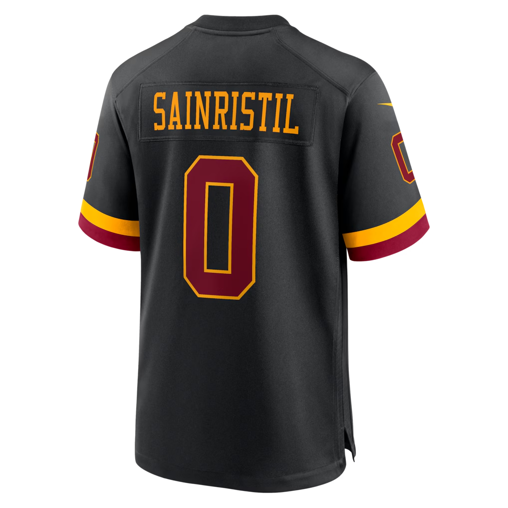 Kooe W.Commanders #0 Mike Sainristil Black Hail Raiser Alternate Game Stitched Jerseys
