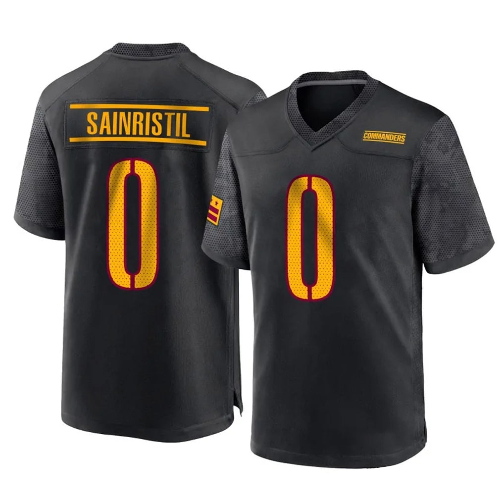 Kooe W.Commanders #0 Mike Sainristil Player Black Home Game Stitched Jerseys