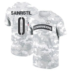 Kooe W.Commanders #0 Mike Sainristil Player Salute to Service Hoodies T-Shirts Stitched Jerseys