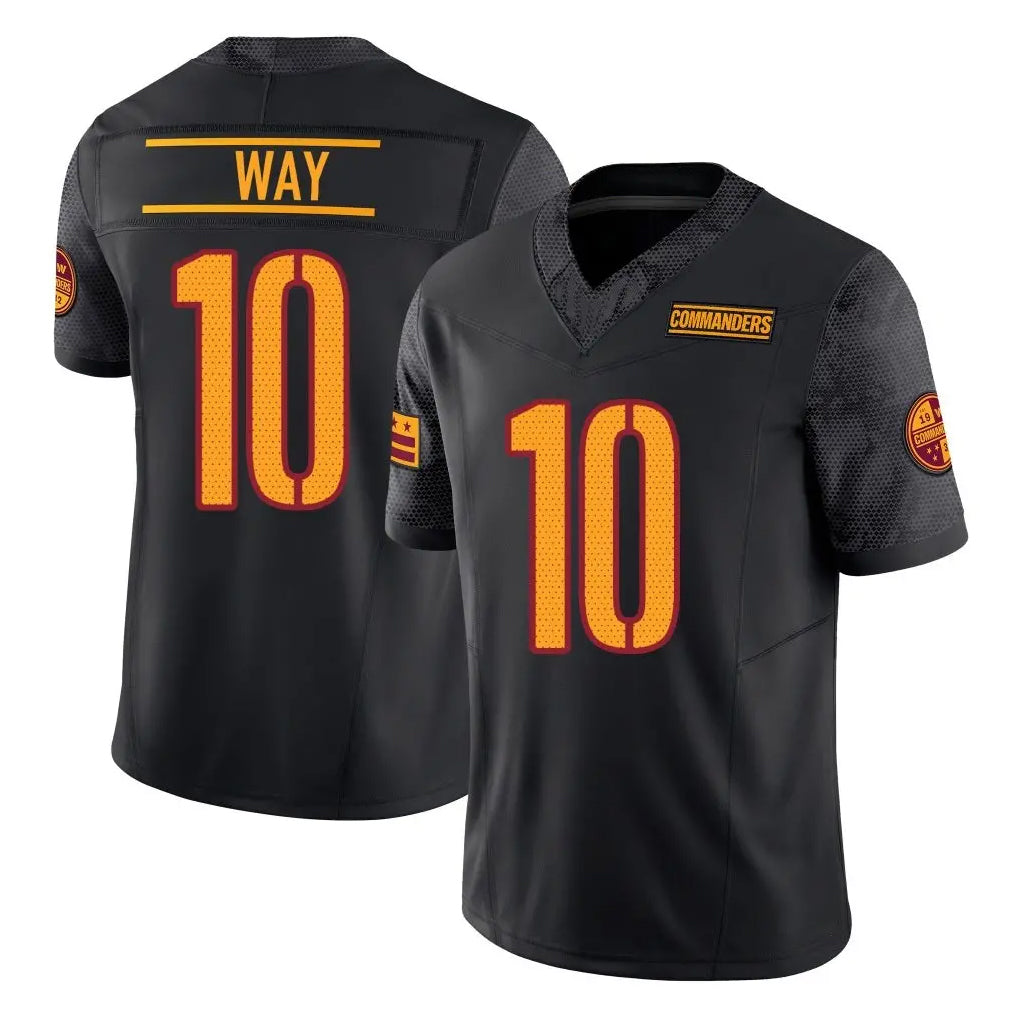 Kooe W.Commanders #10 Tress Way Player Black Limited Vapor F.U.S.E. Home Game Stitched Jerseys