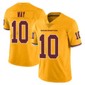 Kooe W.Commanders #10 Tress Way Player Gold Limited Color Rush Home Game Stitched Jerseys