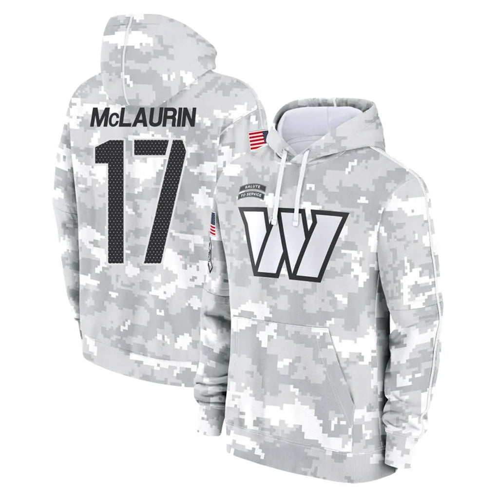 Kooe W.Commanders #17 Terry Mclaurin Player Arctic Camo Limited Salute to Service Pullover Hoodies Game Stitched Jerseys