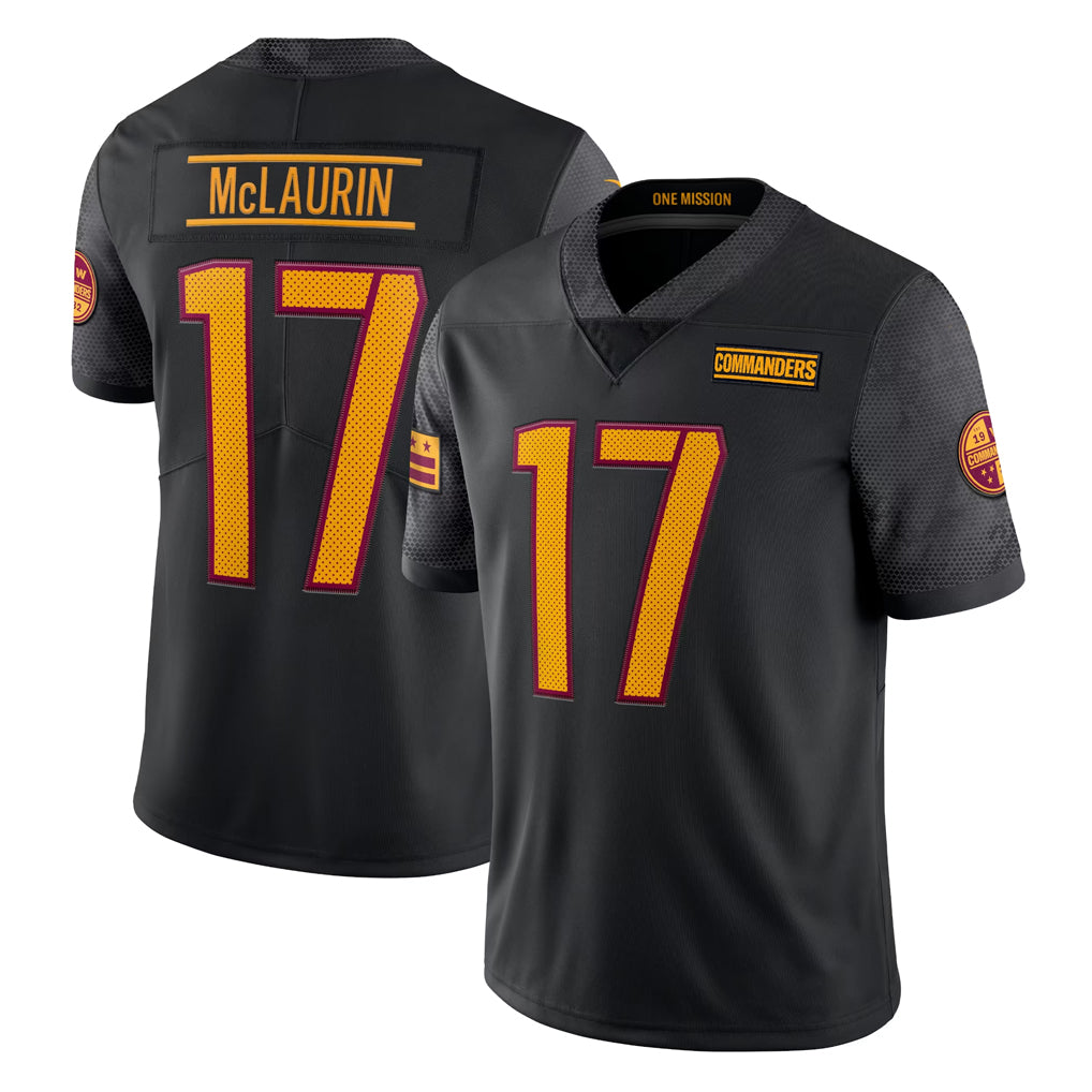 Kooe W.Commanders #17 Terry Mclaurin Player Black Vapor Untouchable Home Game Stitched Jerseys
