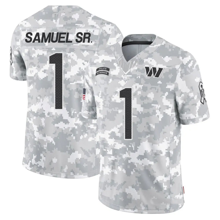 Kooe W.Commanders #1 Deebo Samuel Sr Player Arctic Camo Salute to Service Limited Football Jerseys