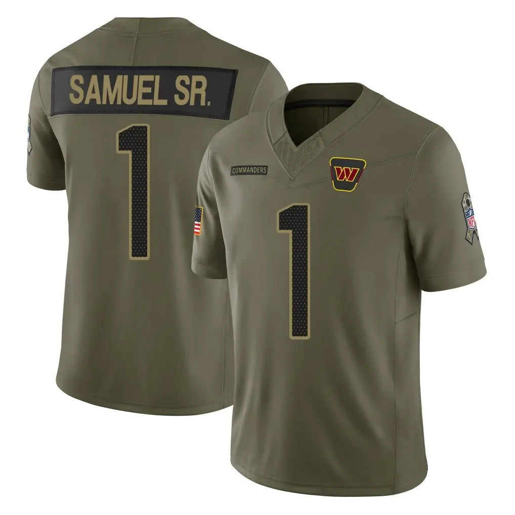 Kooe W.Commanders #1 Deebo Samuel Sr Player Olive Salute To Service Limited Stitched Jerseys