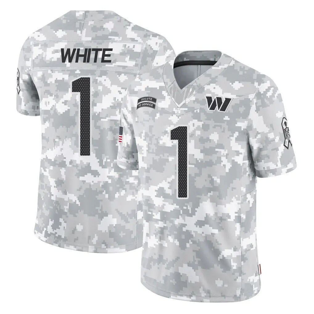 Kooe W.Commanders #1 Rachaad White Player Arctic Camo Limited Salute To Service Home Game Stitched Jerseys