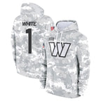 Kooe W.Commanders #1 Rachaad White Player Arctic Camo Limited Salute to Service Pullover Hoodies Game Stitched Jerseys