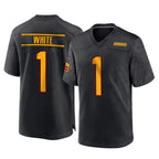 Kooe W.Commanders #1 Rachaad White Player Black Home Game Stitched Jerseys