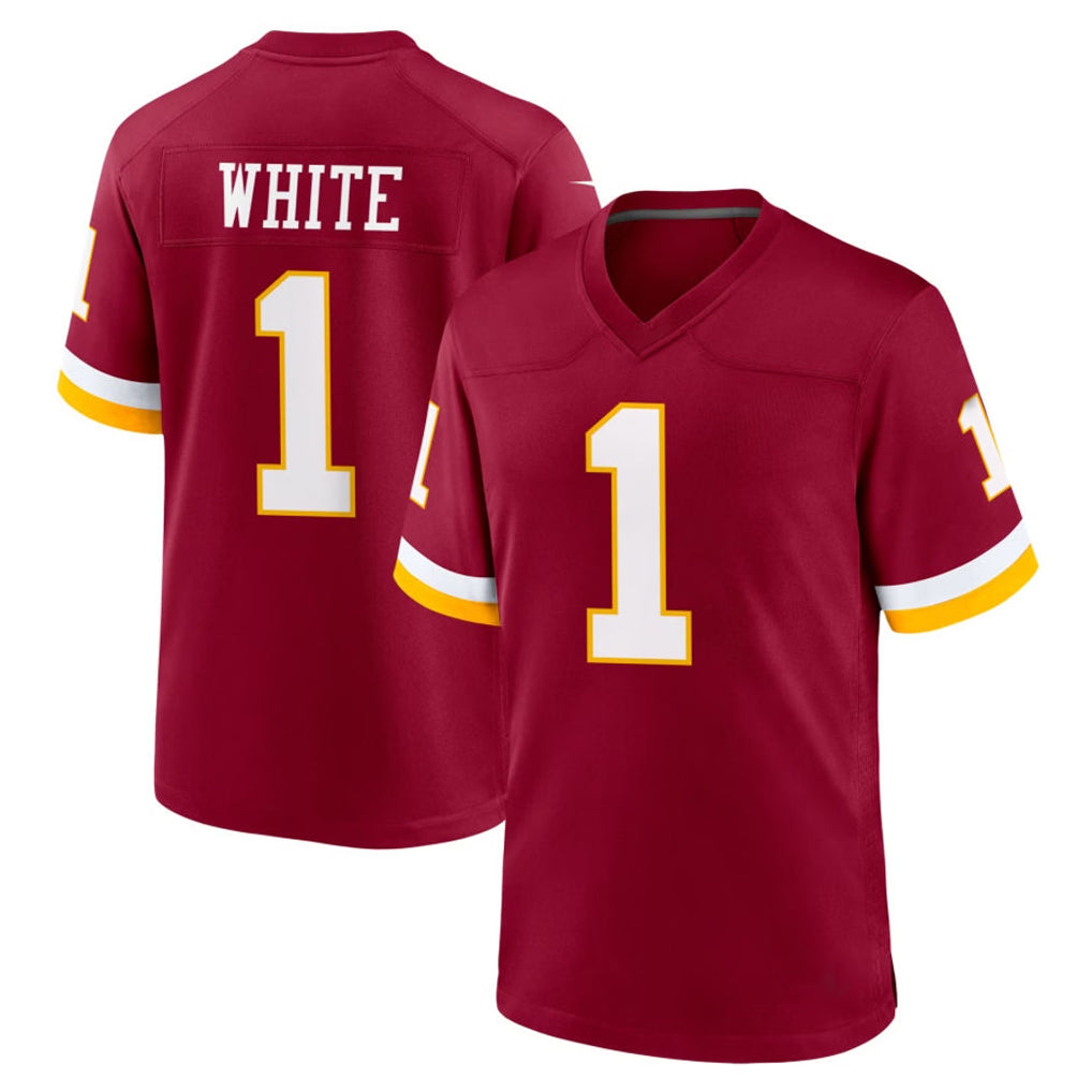 Kooe W.Commanders #1 Rachaad White Player Burgundy Game Home Stitched Jerseys