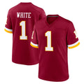 Kooe W.Commanders #1 Rachaad White Player Burgundy Game Home Stitched Jerseys