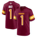 Kooe W.Commanders #1 Rachaad White Player Burgundy Home Game Stitched Jerseys