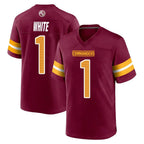 Kooe W.Commanders #1 Rachaad White Player Burgundy Home Game Stitched Jerseys