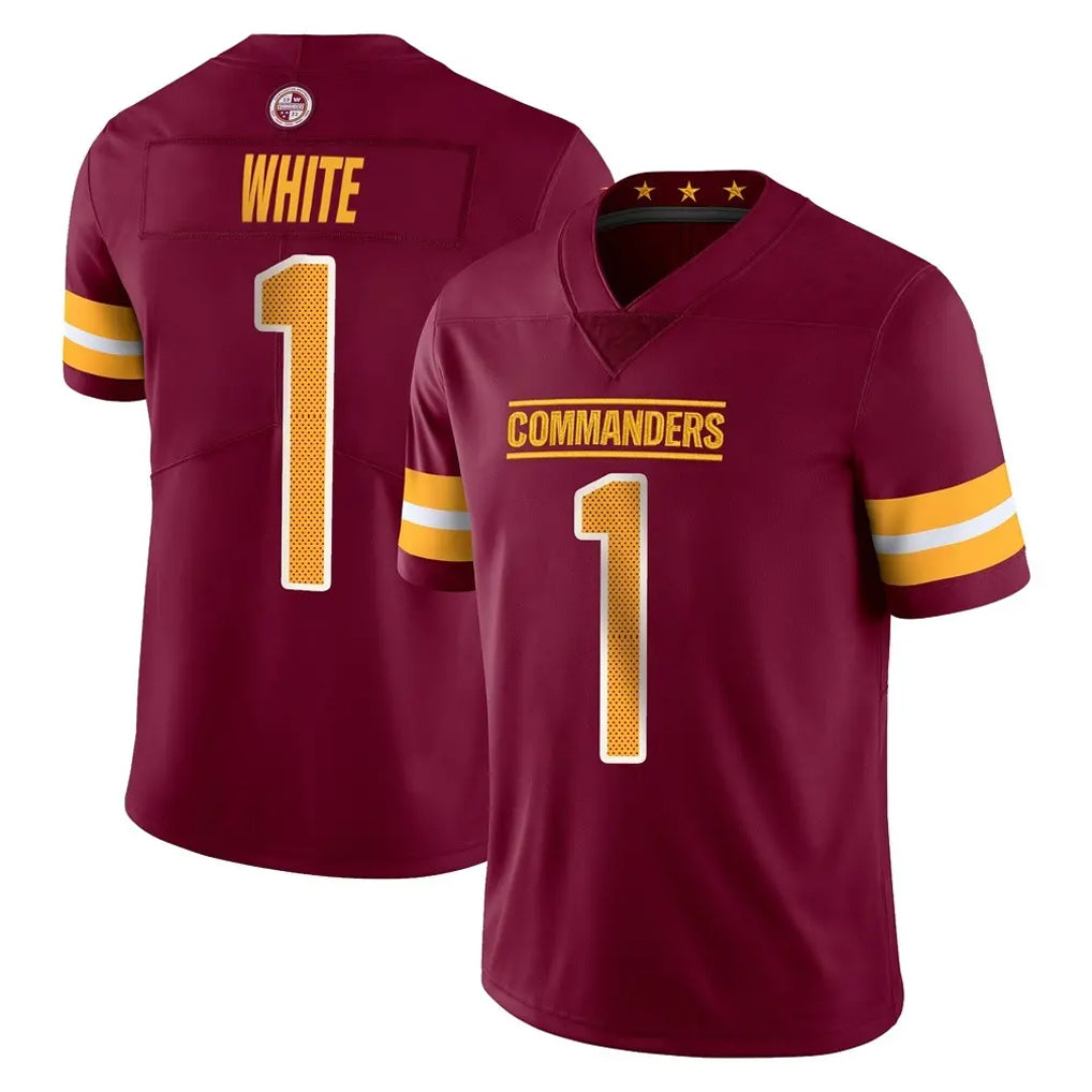 Kooe W.Commanders #1 Rachaad White Player Burgundy Limited Vapor Home Game Stitched Jerseys