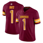 Kooe W.Commanders #1 Rachaad White Player Burgundy Limited Vapor Home Game Stitched Jerseys