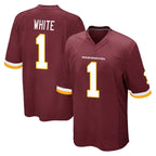 Kooe W.Commanders #1 Rachaad White Player Burgundy Team Color Home Game Stitched Jerseys
