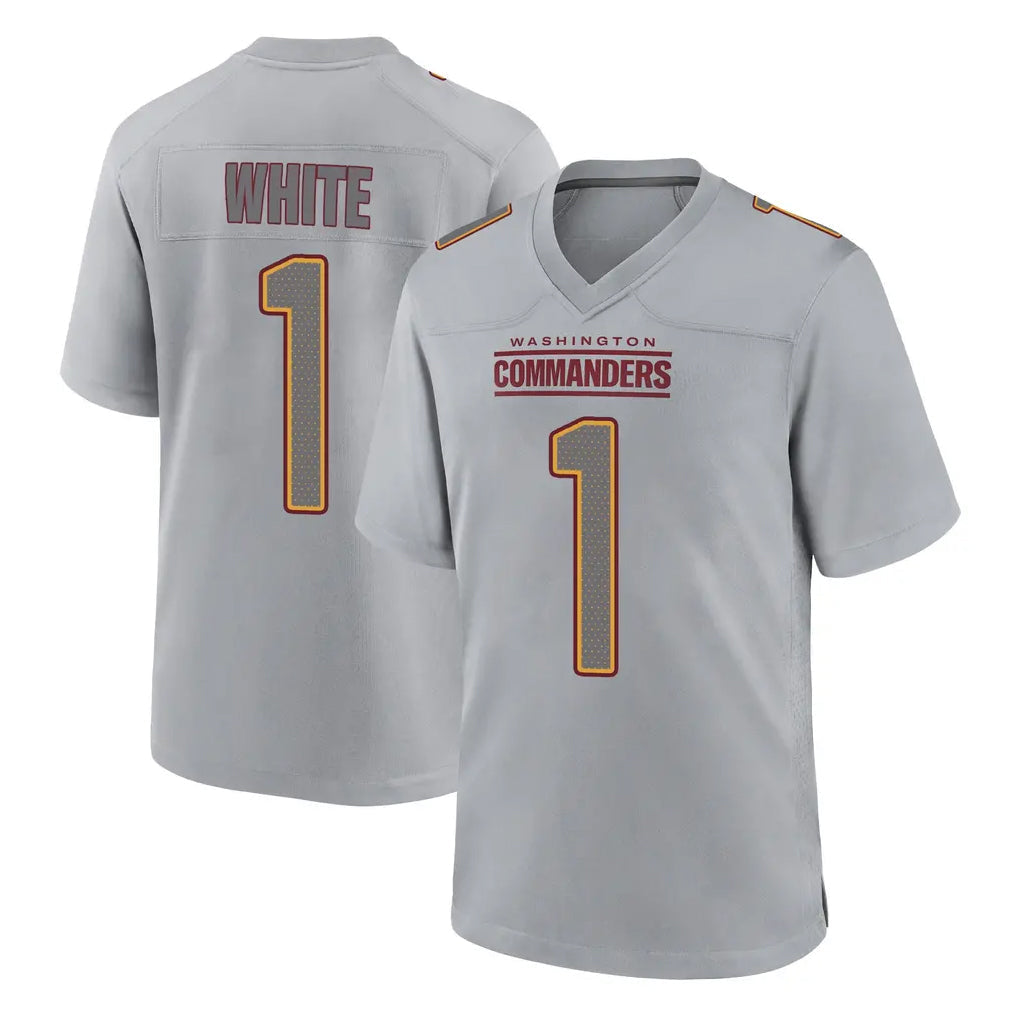 Kooe W.Commanders #1 Rachaad White Player Gray Atmosphere Fashion Home Game Stitched Jerseys