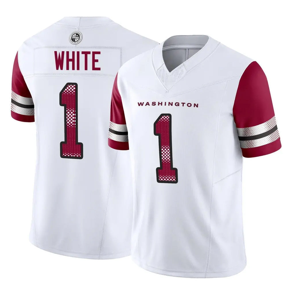 Kooe W.Commanders #1 Rachaad White Player White Vapor F.U.S.E. Limited Home Game Stitched Jerseys