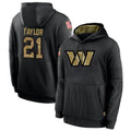 Kooe W.Commanders #21 Sean Taylor Player Black Salute to Service Hoodies Stitched Jerseys