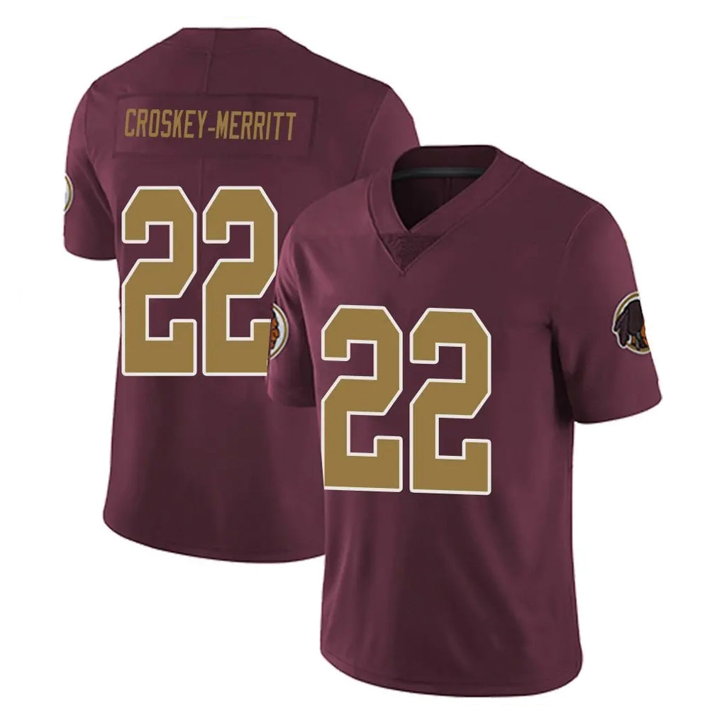 Kooe W.Commanders #22 Jacory Croskey-Merritt Player Burgundy Alternate Vapor Untouchable Home Game Stitched Jerseys