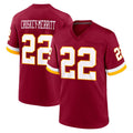 Kooe W.Commanders #22 Jacory Croskey-Merritt Player Burgundy Game Home Stitched Jerseys