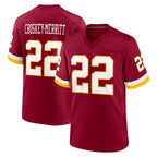 Kooe W.Commanders #22 Jacory Croskey-Merritt Player Burgundy Game Home Stitched Jerseys