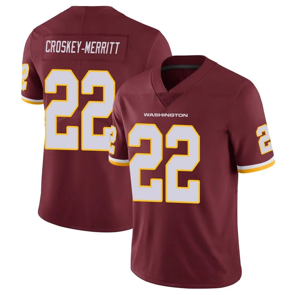 Kooe W.Commanders #22 Jacory Croskey-Merritt Player Burgundy Vapor Limited Stitched Jerseys
