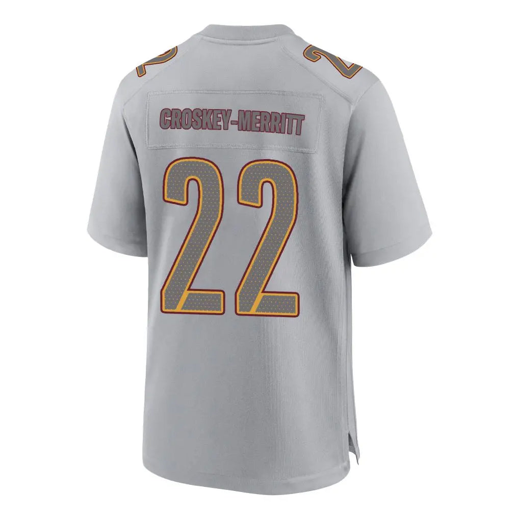 Kooe W.Commanders #22 Jacory Croskey-Merritt Player Gray Fashion Game Stitched Jerseys