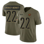 Kooe W.Commanders #22 Jacory Croskey-Merritt Player Olive Salute To Service Limited Stitched Jerseys