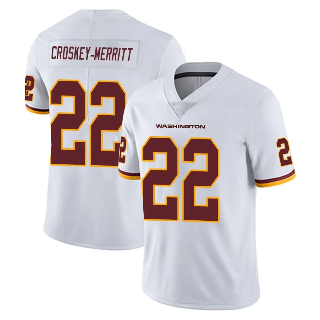 Kooe W.Commanders #22 Jacory Croskey-Merritt Player White Limited Vapor Untouchable Home Game Stitched Jerseys