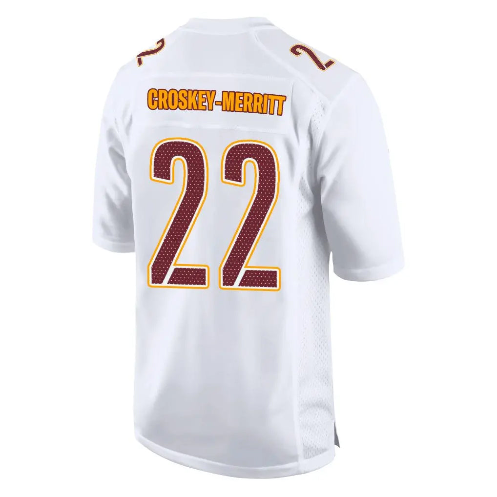 Kooe W.Commanders #22 Jacory Croskey-Merritt Player White Tundra Fashion Game Stitched Jerseys