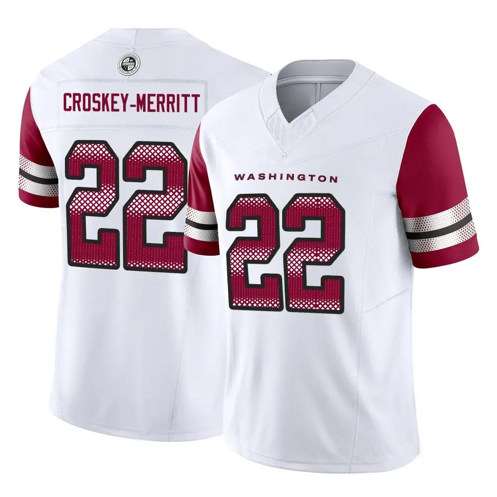 Kooe W.Commanders #22 Jacory Croskey-Merritt Player White Vapor F.U.S.E. Limited Stitched Jerseys