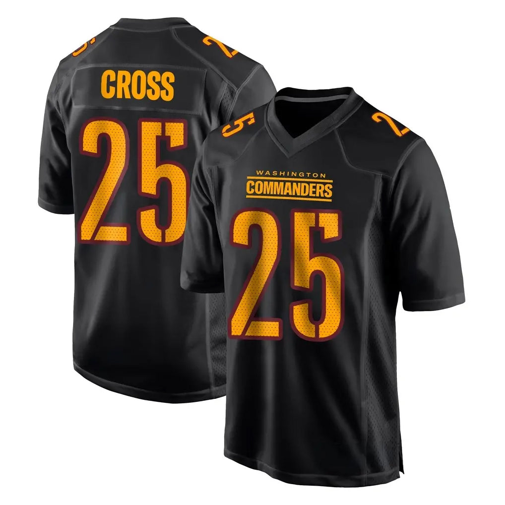 Kooe W.Commanders #25 Nick Cross Player Black Carbon Fashion Home Game Stitched Jerseys