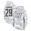 Kooe W.Commanders #29 Rasul Douglas Player Arctic Camo Limited Salute to Service Pullover Hoodies Game Stitched Jerseys