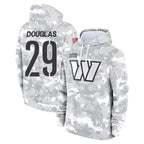 Kooe W.Commanders #29 Rasul Douglas Player Arctic Camo Limited Salute to Service Pullover Hoodies Game Stitched Jerseys
