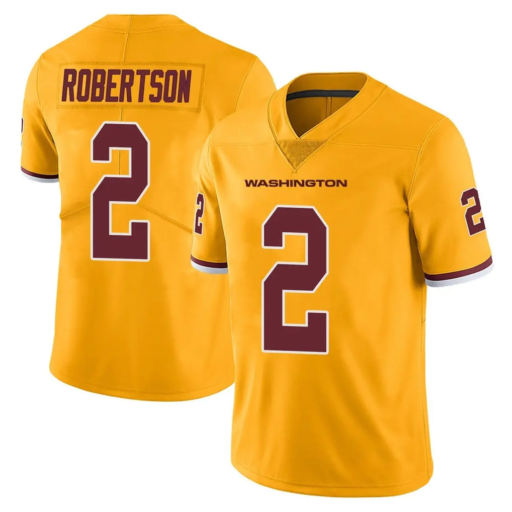 Kooe W.Commanders #2 Amik Robertson Player Gold Limited Color Rush Home Game Stitched Jerseys