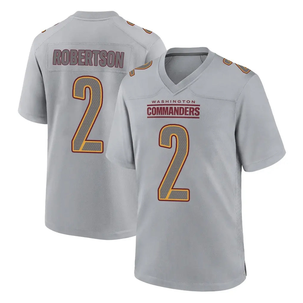 Kooe W.Commanders #2 Amik Robertson Player Gray Atmosphere Fashion Home Game Stitched Jerseys