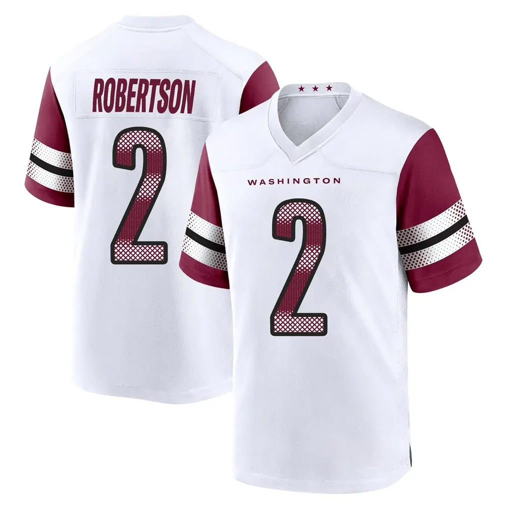 Kooe W.Commanders #2 Amik Robertson Player White Game Home Stitched Jerseys