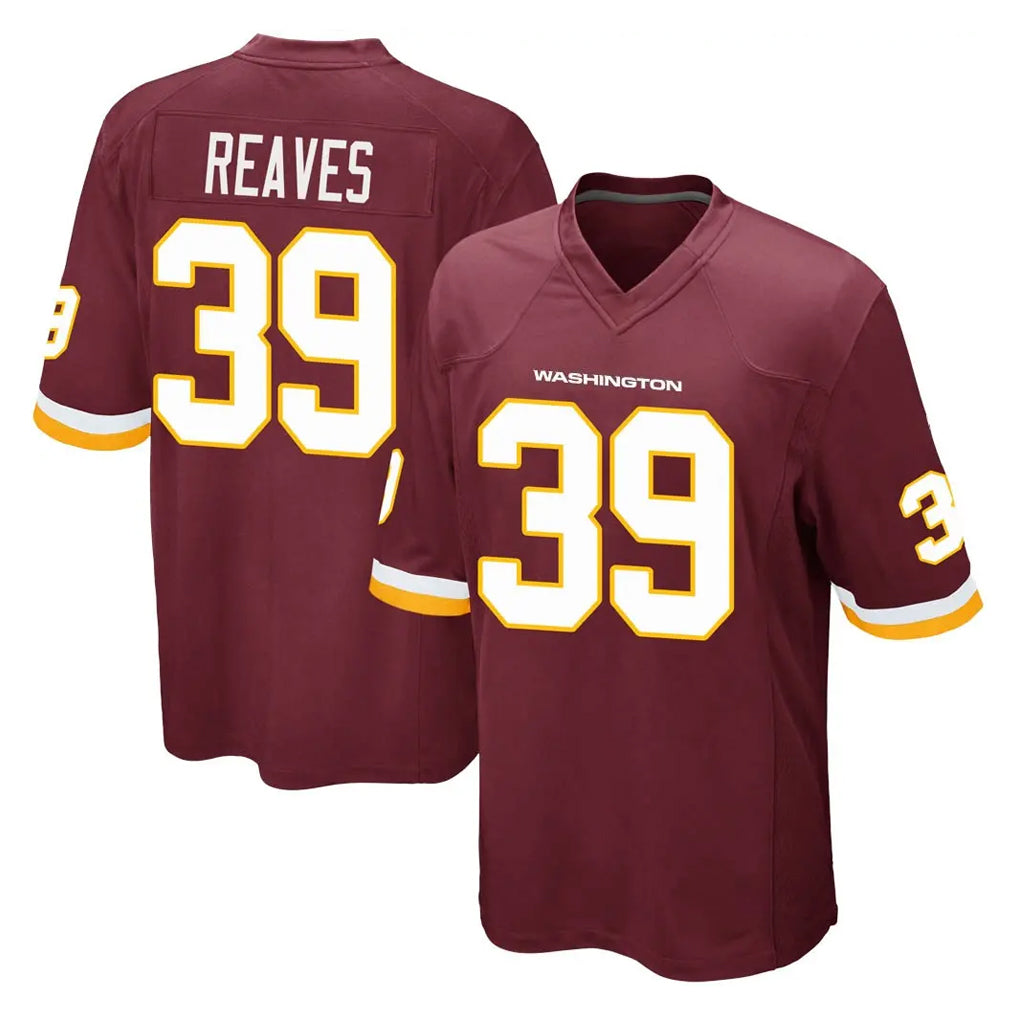 Kooe W.Commanders #39 Jeremy Reaves Player Burgundy Team Color Home Game Stitched Jerseys