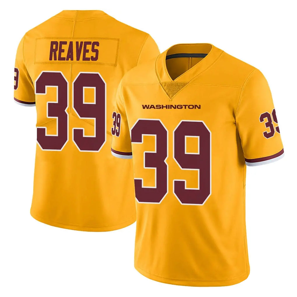 Kooe W.Commanders #39 Jeremy Reaves Player Gold Limited Color Rush Home Game Stitched Jerseys