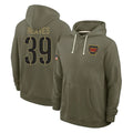 Kooe W.Commanders #39 Jeremy Reaves Player Olive Salute to Service Pullover Hoodies Limited Home Stitched Jerseys