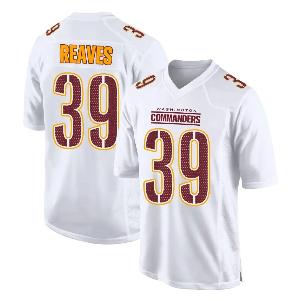Kooe W.Commanders #39 Jeremy Reaves Player White Tundra Fashion Home Game Stitched Jerseys
