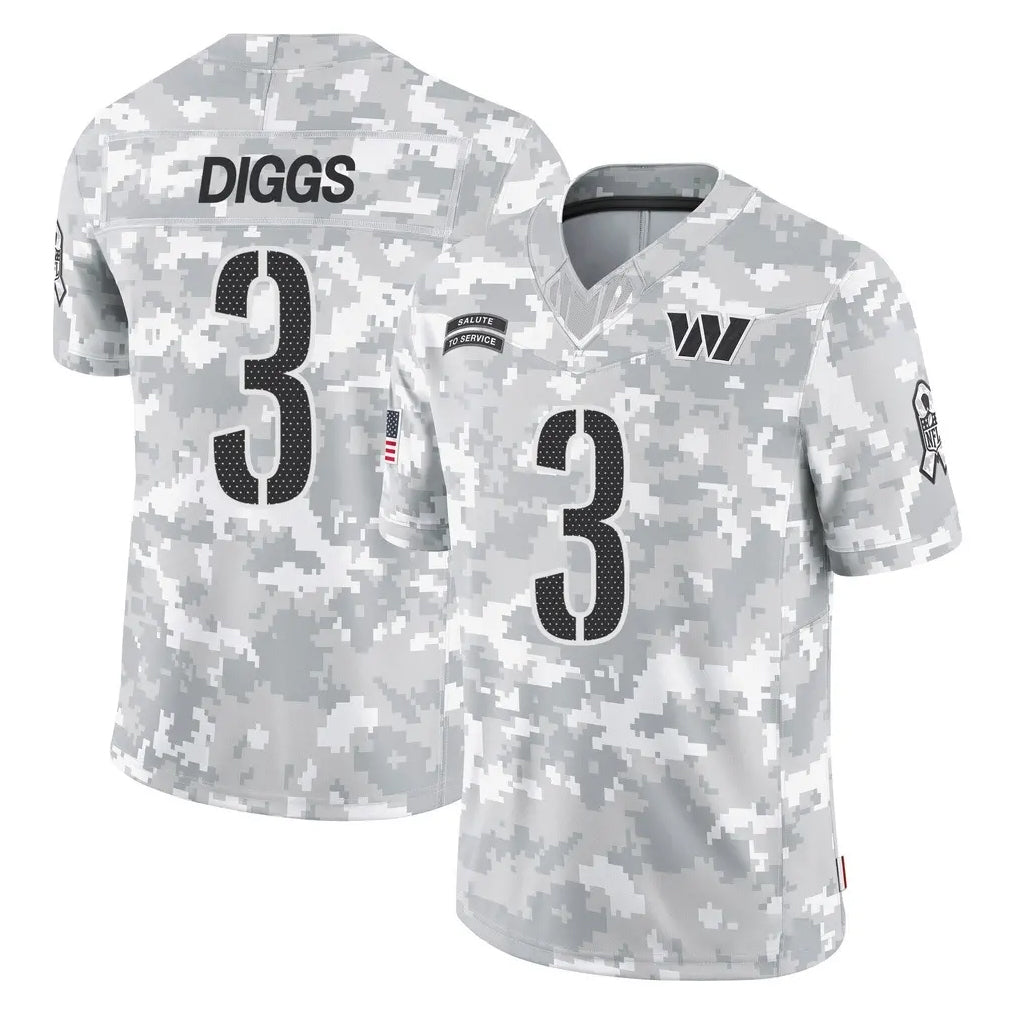 Kooe W.Commanders #3 Stefon Diggs Player Arctic Camo Limited Salute To Service Home Game Stitched Jerseys